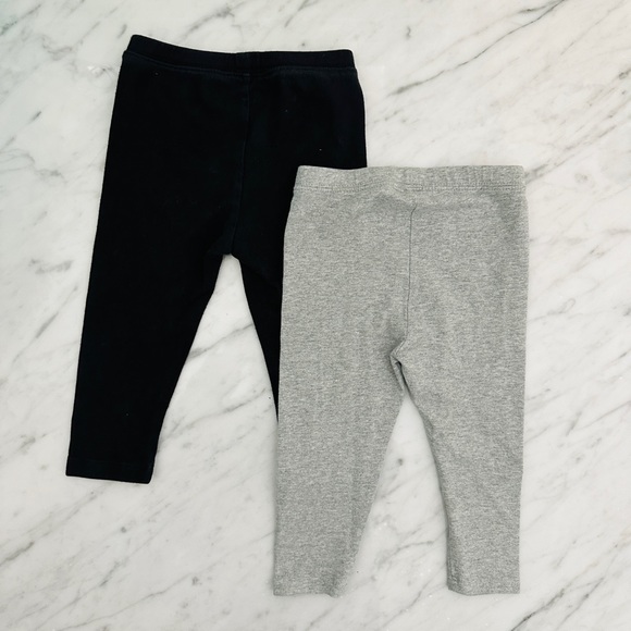 Baby Gap 2 Pair Leggings Black & Grey 18-24 Months - Picture 2 of 5